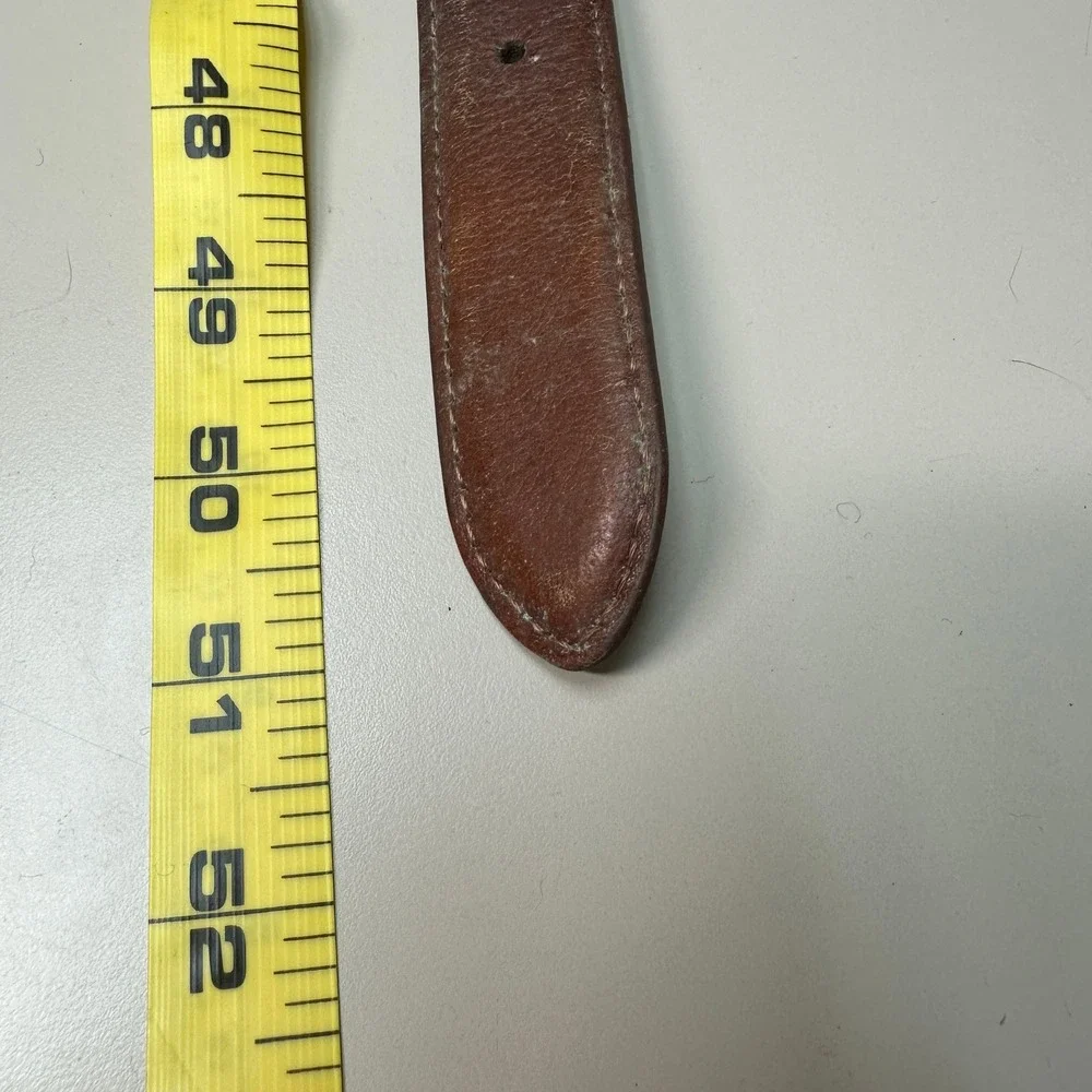 Dockers Mens Nautical Anchor Fabric Leather Trim Belt Navy Tan Brown Size 44